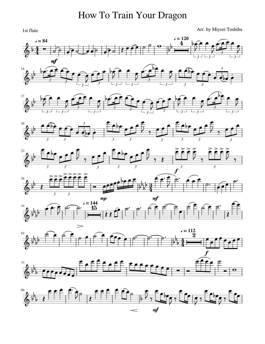 Master The How To Train Your Dragon Flute Sheet Music